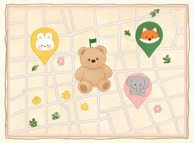 Illustrated Manhattan Toy location map